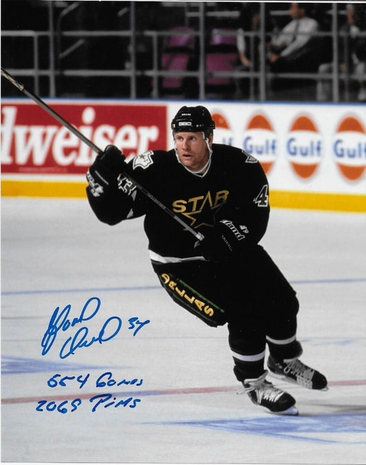 Photo autographiée de Gord Donnelly des Dallas Stars 8x10 #5 originale avec inscriptions