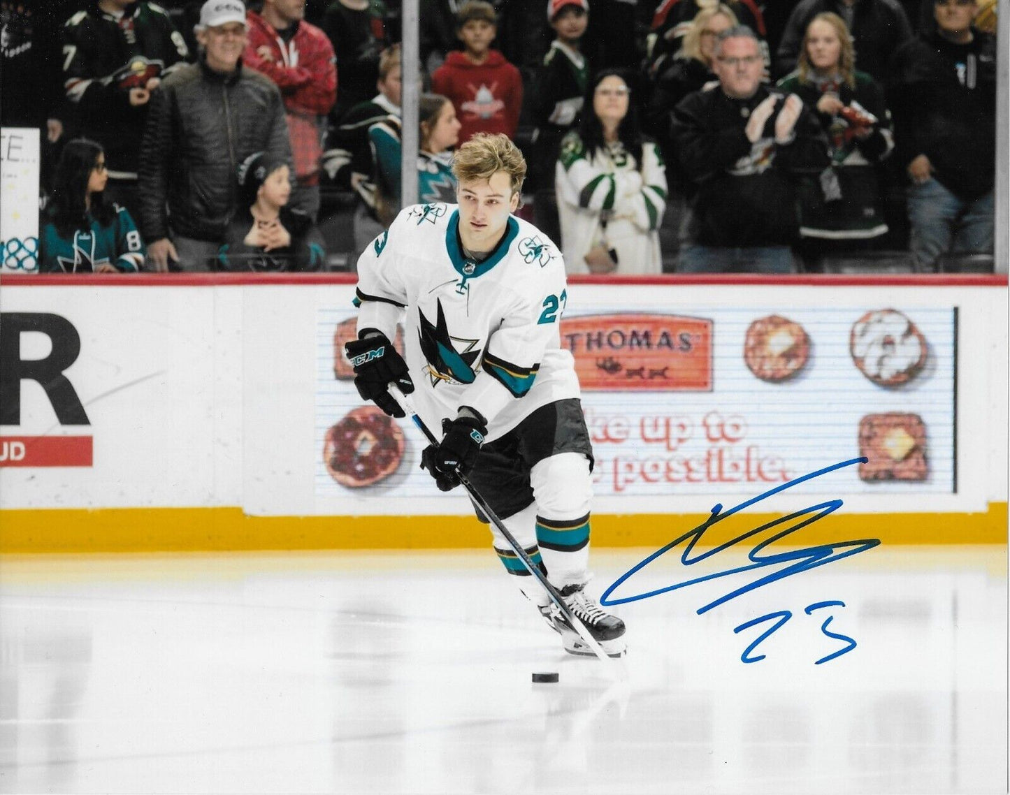 Autographed San Jose Sharks Thomas Bordeleau 8x10 Photo #4 Original