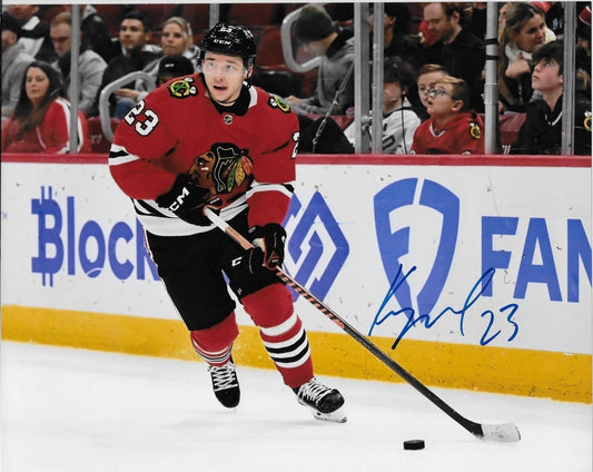 Autographed Chicago Blackhawks Philipp Kurashev 8x10 Photo #2 Original