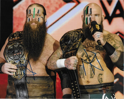 Autographié Wrestling Viking Raiders Erik &amp; Ivar Signé WWE 8x10 Ph. #6 Original