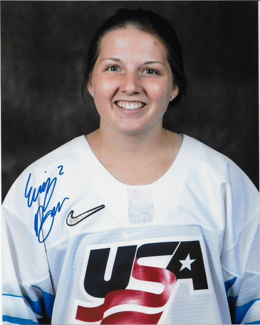 Autographed Emily Brown Team USA Womens Hockey Olympics 8x10 Photo Original