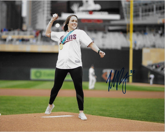 Photo originale signée Maddie Rooney de l'équipe américaine de hockey féminin aux Jeux olympiques 8x10 #1