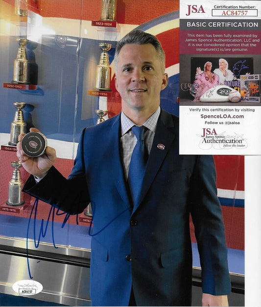 Auto. Montreal Canadiens Coach Martin St. Louis 8x10 Photo #2 JSA Authentication