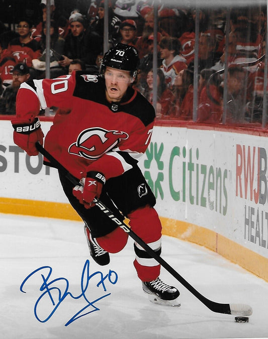 Autographed New Jersey Devils Jesper Boqvist  8x10 Photo Original