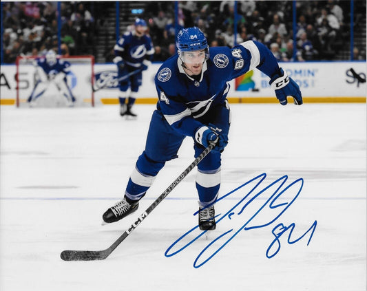Autographed Tampa Bay Lightning Tanner Jeannot 8x10 Photo  Original
