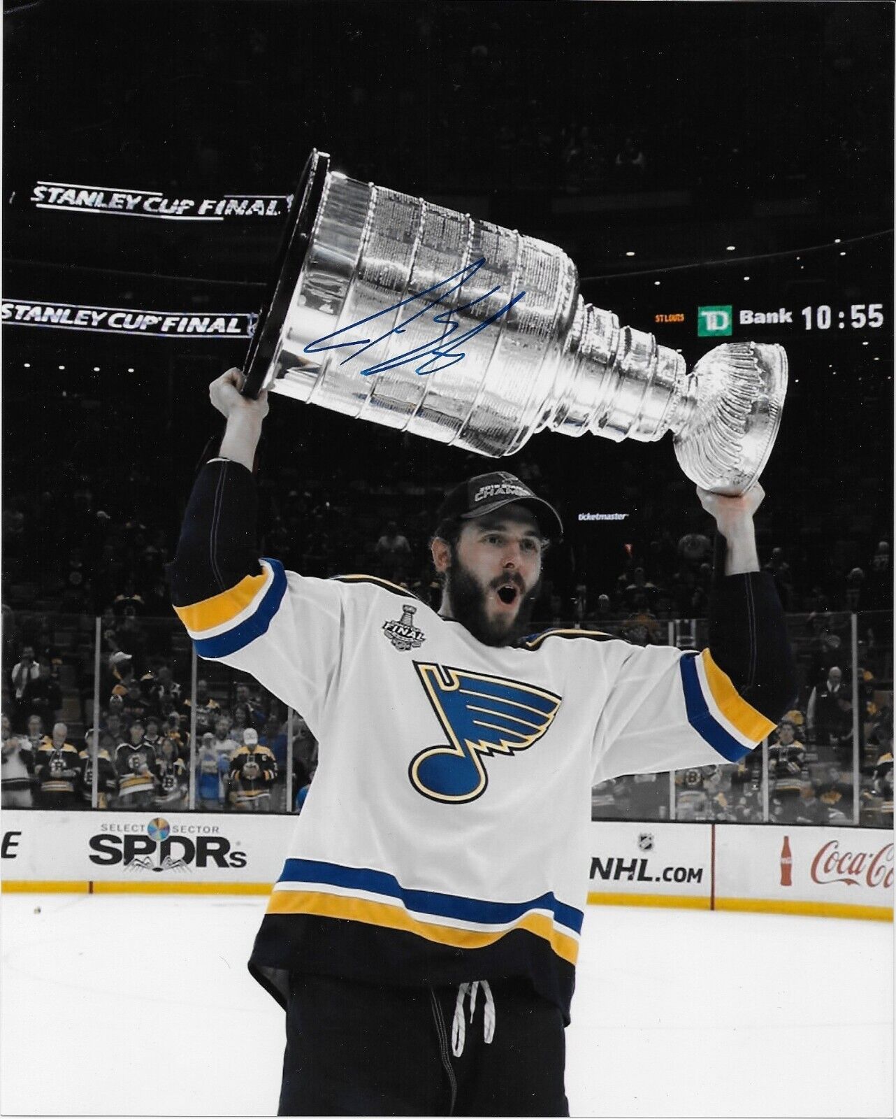 Autographed St. Louis Blues Joel Edmundson Stanley Cup 8x10 Photo Original