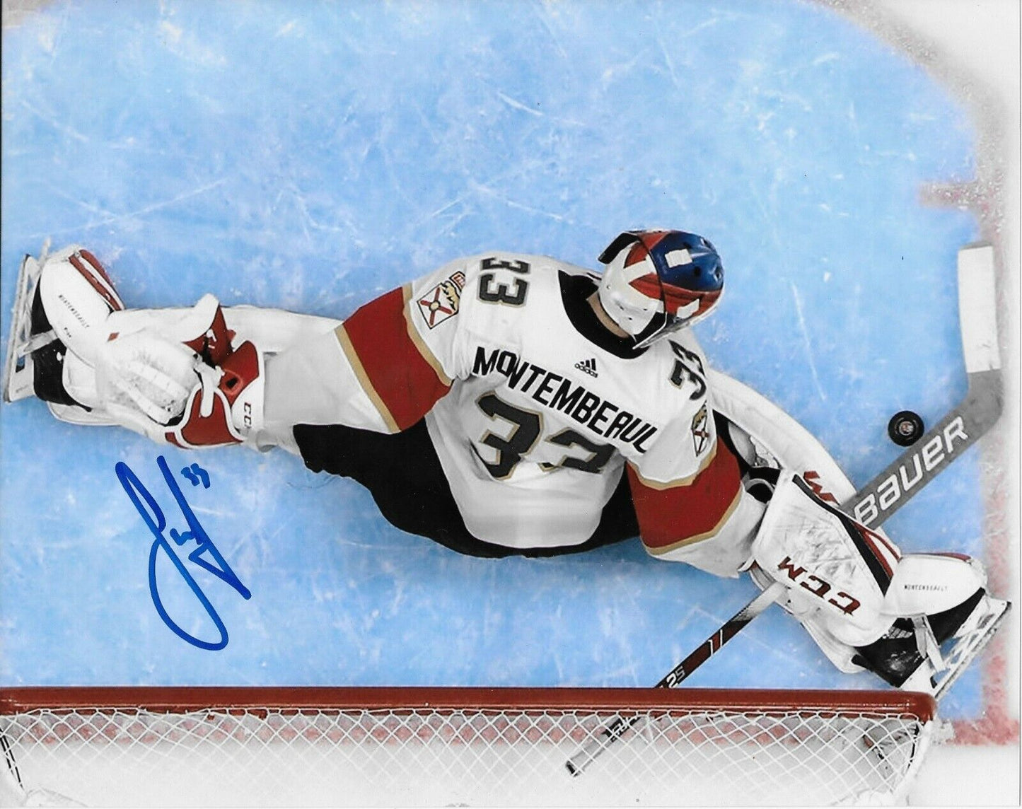 Autographed Florida Panthers Goalie Sam Montembeault 8x10 Photo Original #2