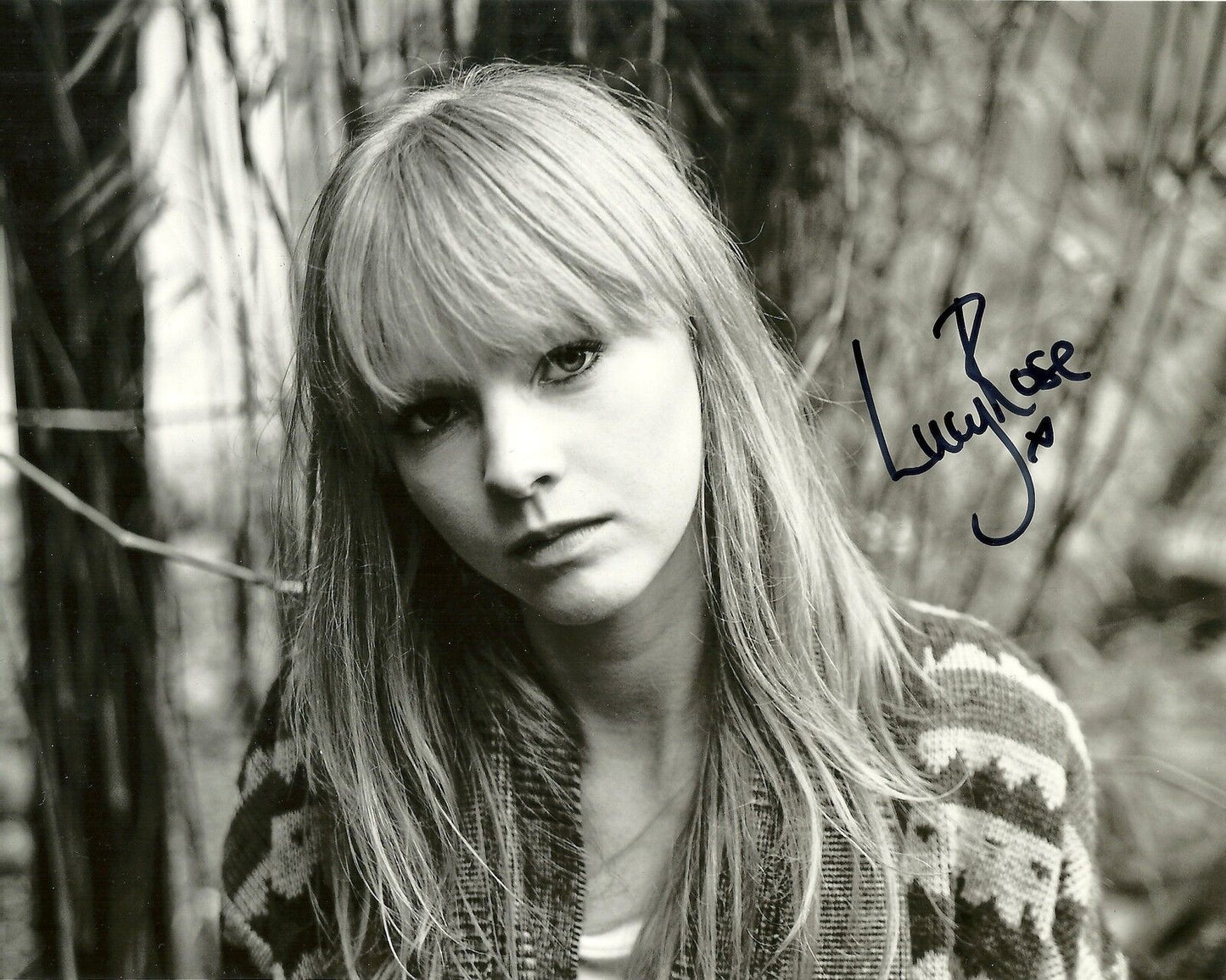 Photo autographiée de la chanteuse-compositrice Lucy Rose 8x10 avec Bombay Bicycle