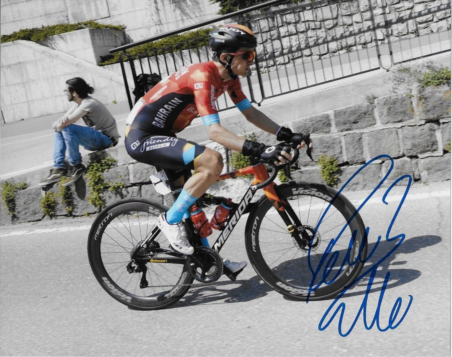 Autographed Cycling Pello Bilbao Team Bahrain Victorious 8x10 Photo #1 Original