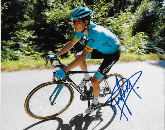 Autographed Cycling Jakob Fuglsang UCI Astana Qazaqstan 8x10 Photo #1 Original