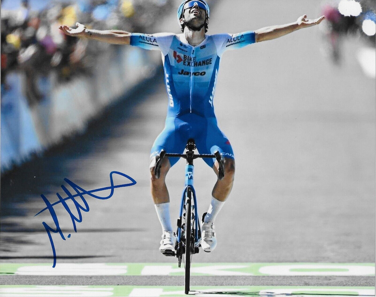 Photo 8x10 autographiée du cycliste Michael Matthews UCI Team Jayco-AlUla n°3 originale