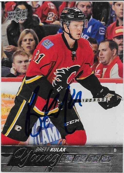 Autographed 2015-16 UD Calgary Flames Young Guns Brett Kulak Rookie Card