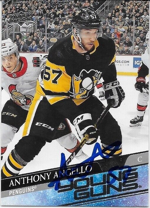 Autographed 20-21 Upper Deck Pittsburgh Penguins Young Guns Anthony Angello Card