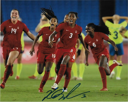 Auto. Kadeisha Buchanan, Équipe Canada Soccer Gold, Jeux olympiques de Tokyo 2020, photo 8x10