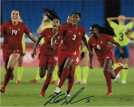 Auto. Kadeisha Buchanan Team Canada Soccer Gold 2020 Tokyo Olympics 8x10 Photo