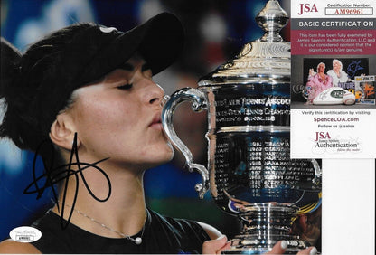 Photo autographiée de Bianca Andreescu 2019 US Open Tennis 8x10 1 Authentification JSA