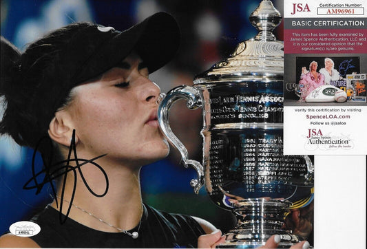 Photo autographiée de Bianca Andreescu 2019 US Open Tennis 8x10 1 Authentification JSA