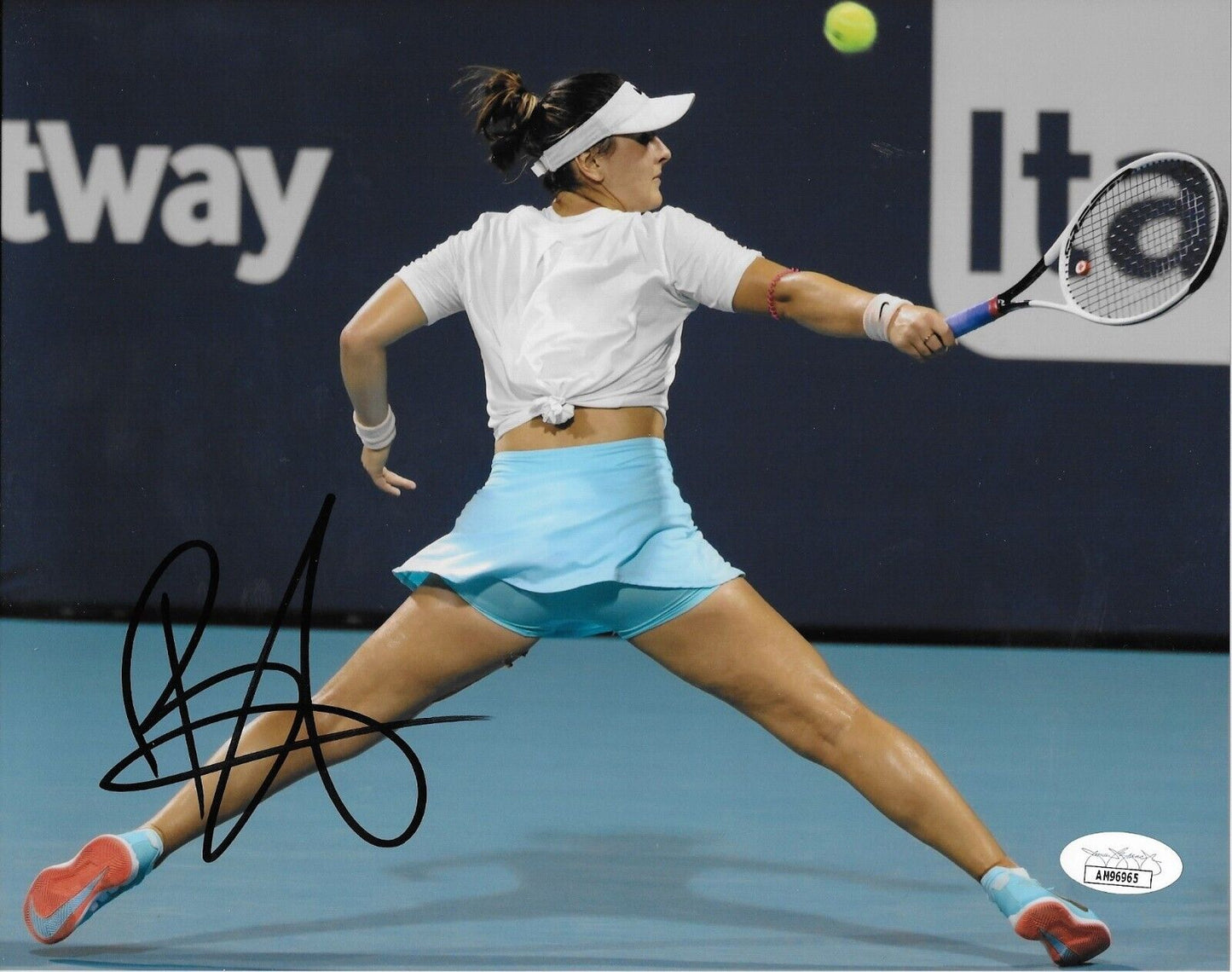 Photo autographiée de Bianca Andreescu WTA Tennis 8x10, 8 authentification originale JSA