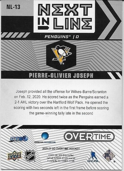 Autographed 20/21 UD Overtime Next in Line 3 Card Lot Kurashev Robertson Joseph