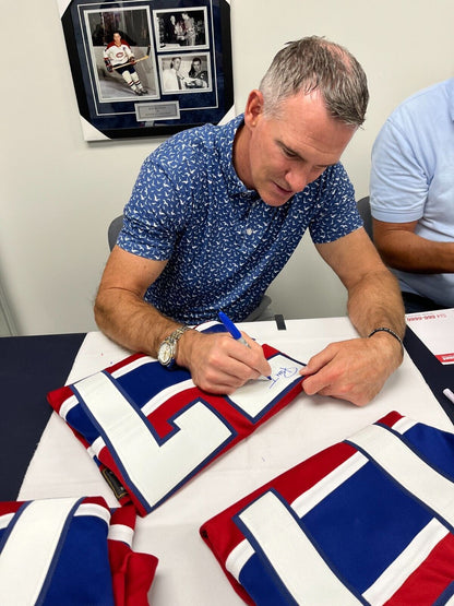 Autographed Fanatics Montreal Canadiens HOF  Pierre Turgeon Jersey JSA 2 Inscrip