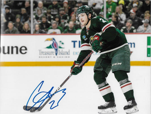 Autographed Minnesota Wild Calen Addison Signed 8x10 Photo #1 Original