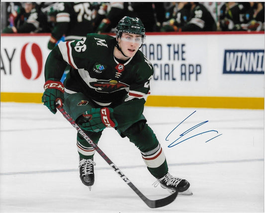 Photo 8x10 autographiée par Connor Dewar du Wild du Minnesota #3 originale