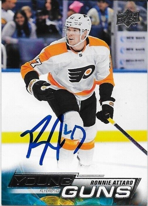 Autographed 22-23 UD Philadelphia Flyers Young Guns Ronnie Attard Rookie Card