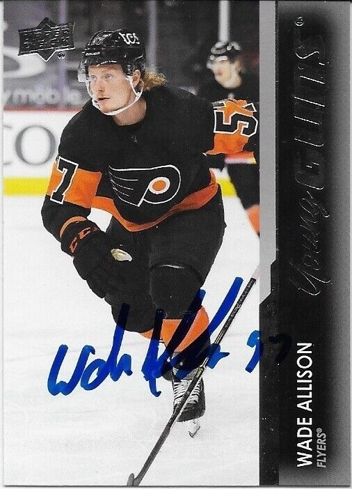 Autographed 2021-22 UD Philadelphia Flyers Young Guns Wade Allison Rookie Card