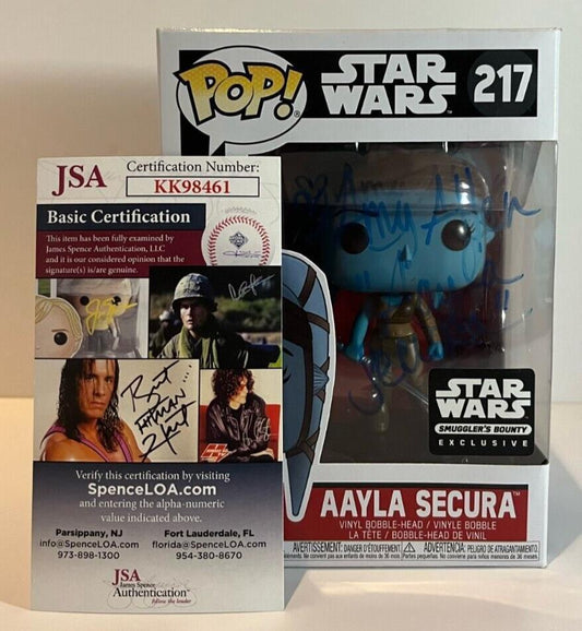 Autographed  Amy Allen signed Star Wars Aayla Secura Funko JSA