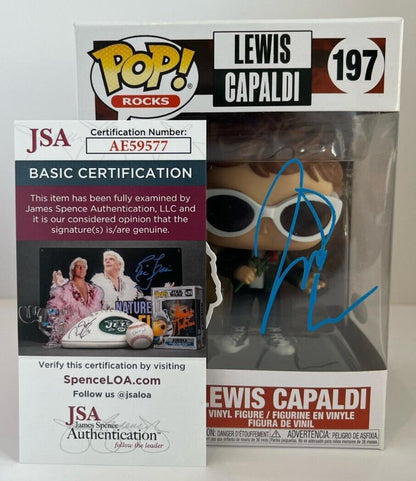Autographed Lewis Capaldi signed Rock Pop Funko JSA certified 3