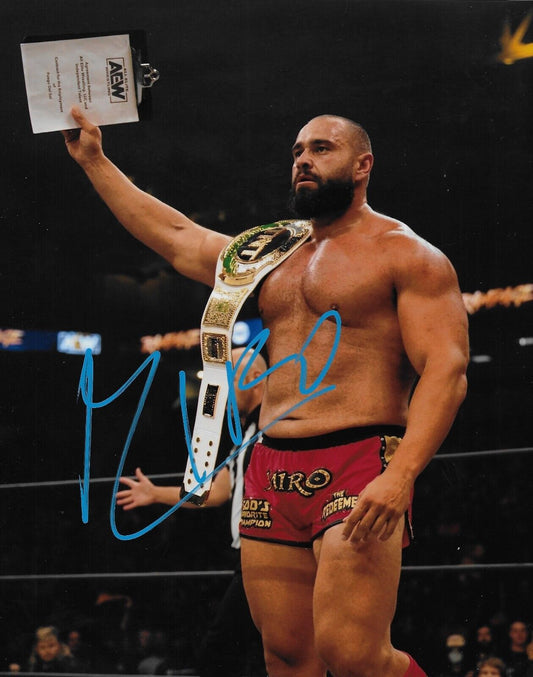 Photo de catch autographiée signée Miro AEW 8x10 #2 Original