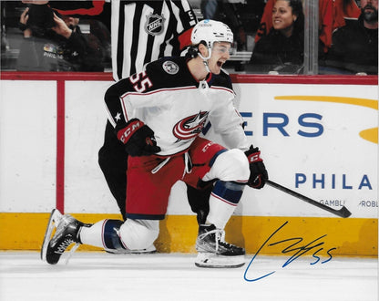 Photo 8x10 signée Carson Meyer des Blue Jackets de Columbus #3 Original