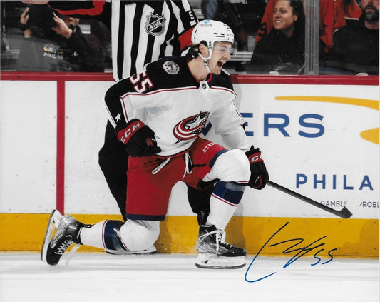 Signed Carson Meyer Columbus Blue Jackets Autographed 8x10 Photo #3 Original