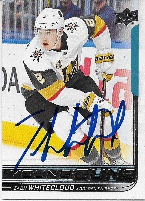 Autographed 18-19 UD Vegas Golden Knights Zach Whitecloud Young Guns Rookie Card