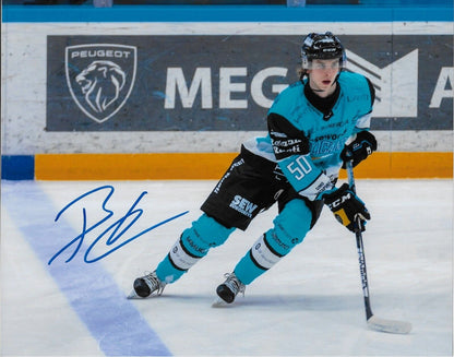 Photo 8x10 autographiée par Brad Lambert de l'équipe de Finlande des Jets de Winnipeg lors du repêchage de la LNH 2022 #3