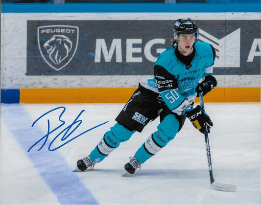 Autographed Team Finland Winnipeg Jets Brad Lambert 2022 NHL Draft 8x10 Photo #3