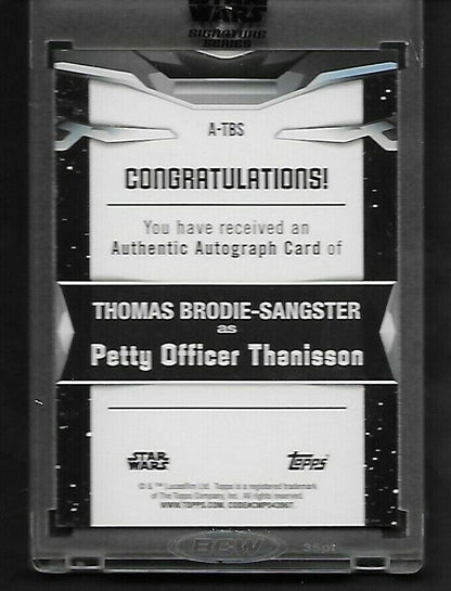 Thomas Brodie-Sangster Topps 2021 Star Wars Signature Green Autograph 12/25