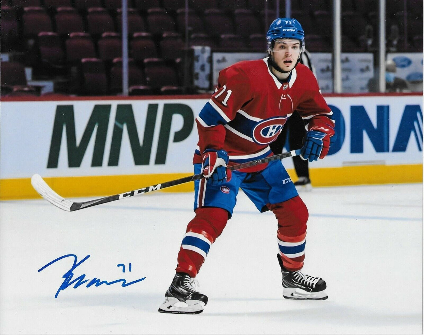 Autographed Montreal Canadiens Jake Evans Signed 8x10 Photo #1 Original