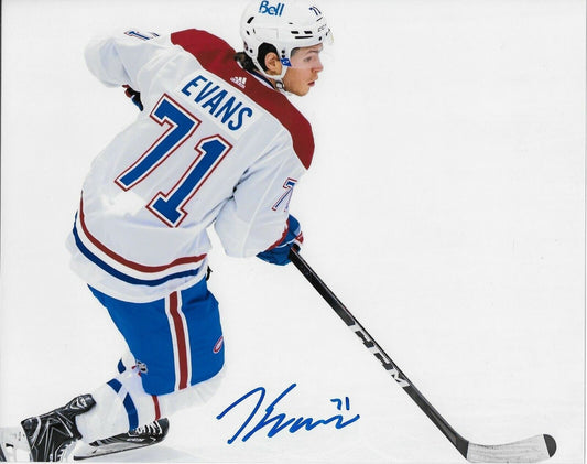 Autographed Montreal Canadiens Jake Evans Signed 8x10 Photo #9 Original