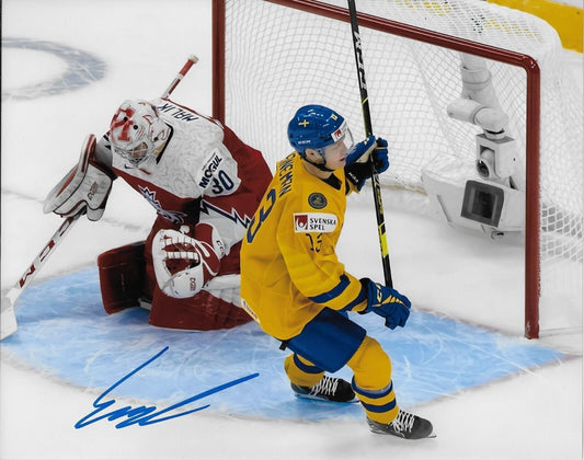 Autographed Team Sweden Emil Heineman Laval Rocket Signed 8x10 Photo #2 Original