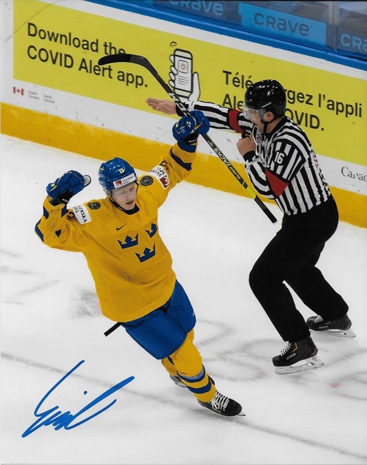 Autographed Team Sweden Emil Heineman Laval Rocket Signed 8x10 Photo #1 Original