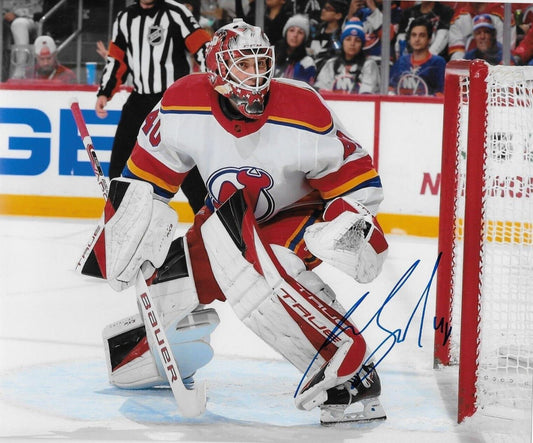 Autographed New Jersey Devils Goalie Akira Schmid Signed 8x10 Photo #1 Original