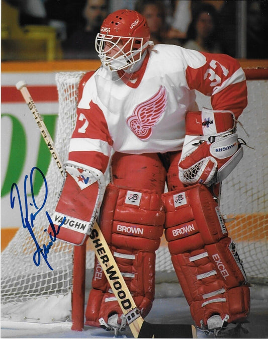 Autographed Detroit Red Wings Vincent Riendeau Goalie Signed 8x10 Photo Original