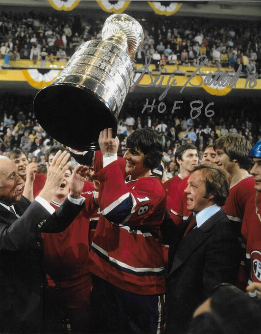 Auto. Montreal Canadiens Hall of Famer Serge Savard Stanley Cup 8x10 Photo #7