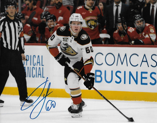 Signed Jackson LaComb Anaheim Ducks Autographed 8x10 Photo #1 Original