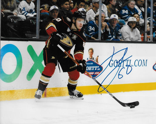 Photo autographiée 8x10 signée Jackson LaComb Anaheim Ducks #2 Original