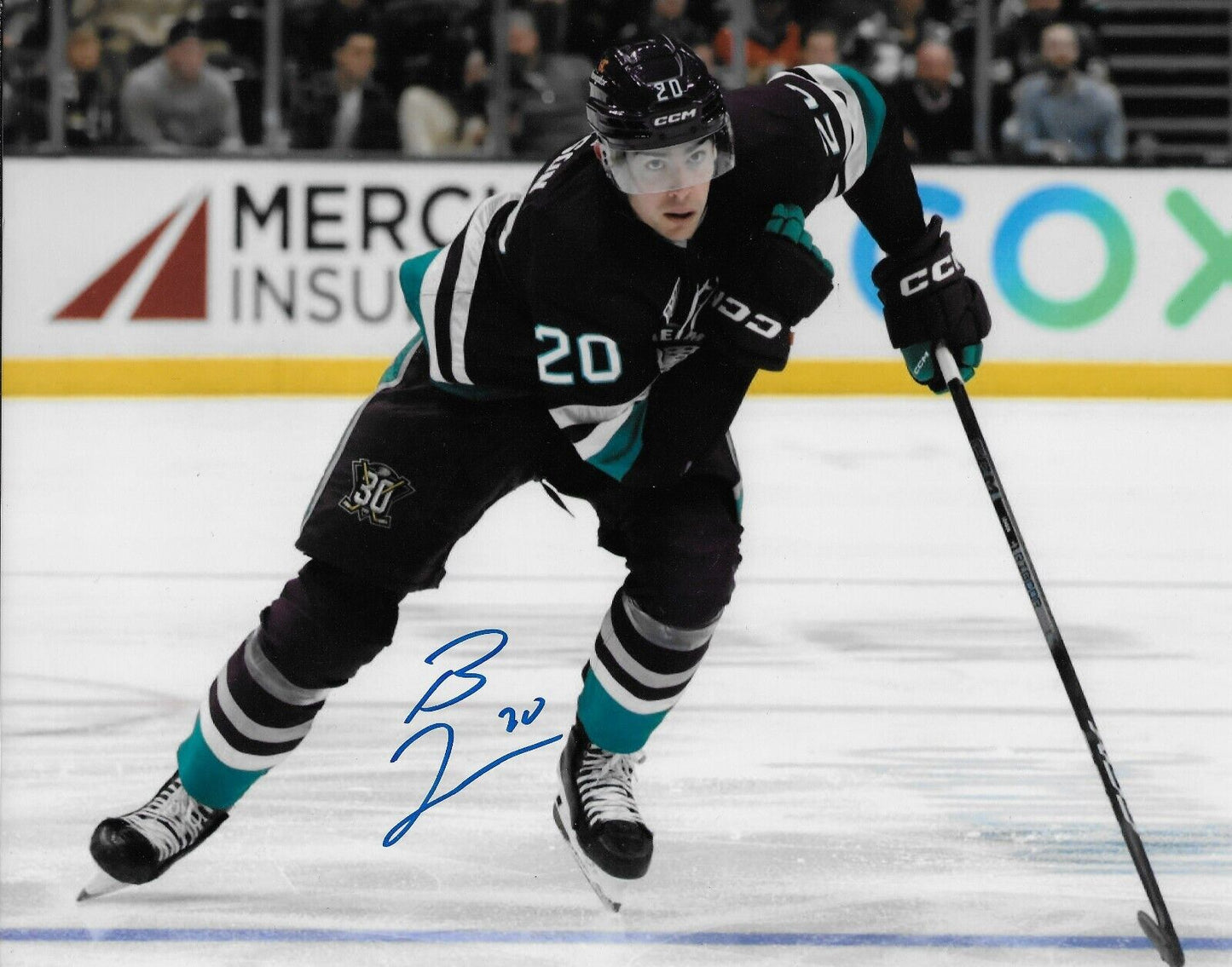 Signed Brett Leason Anaheim Ducks Autographed 8x10 Photo #1 Original