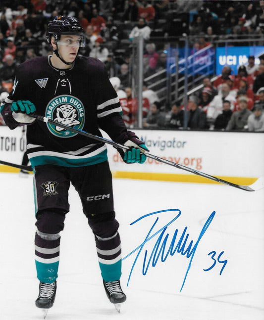 Signed Pavel Mintyukov Anaheim Ducks 8x10 Photo #1 Original TINY SMUDGE