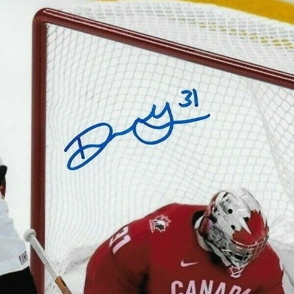 Photo 8x10 signée par Dylan Garand de l'équipe canadienne des juniors du monde des Rangers de New York #2