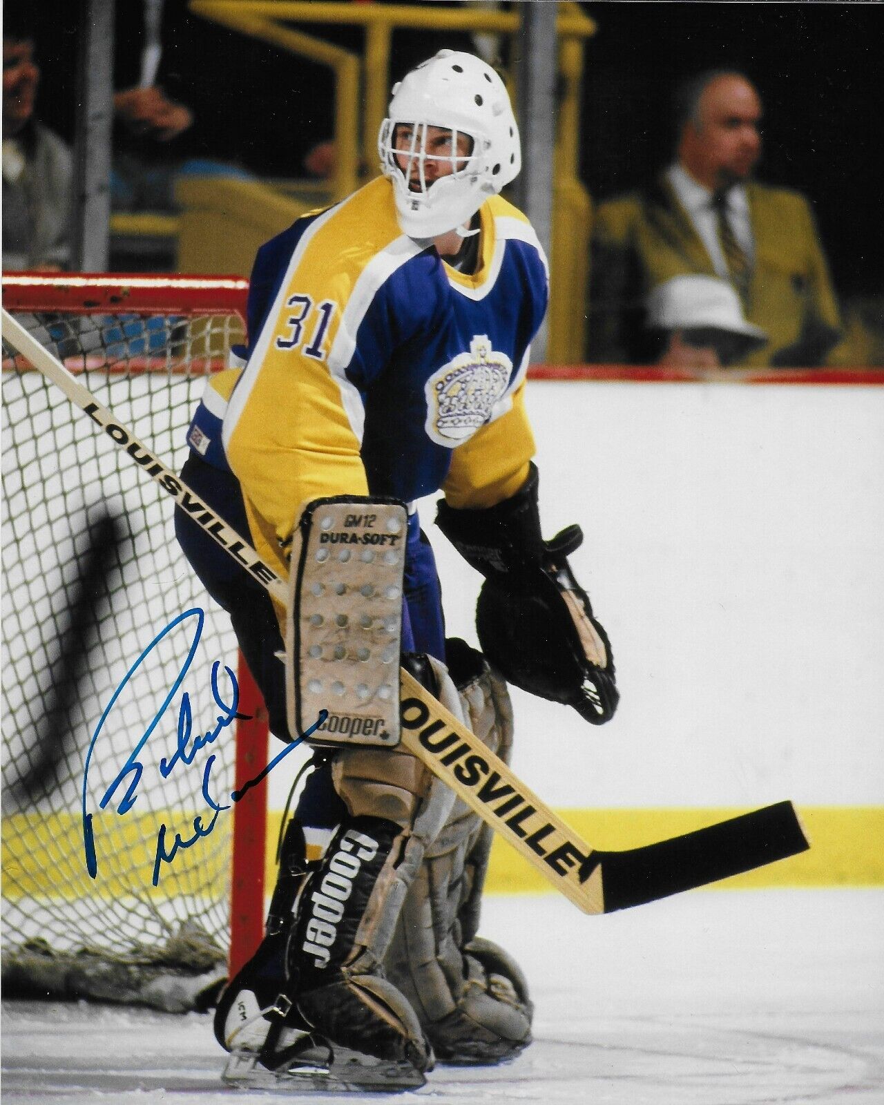 Photo autographiée 8x10 signée Roland Melanson des Los Angeles Kings #1